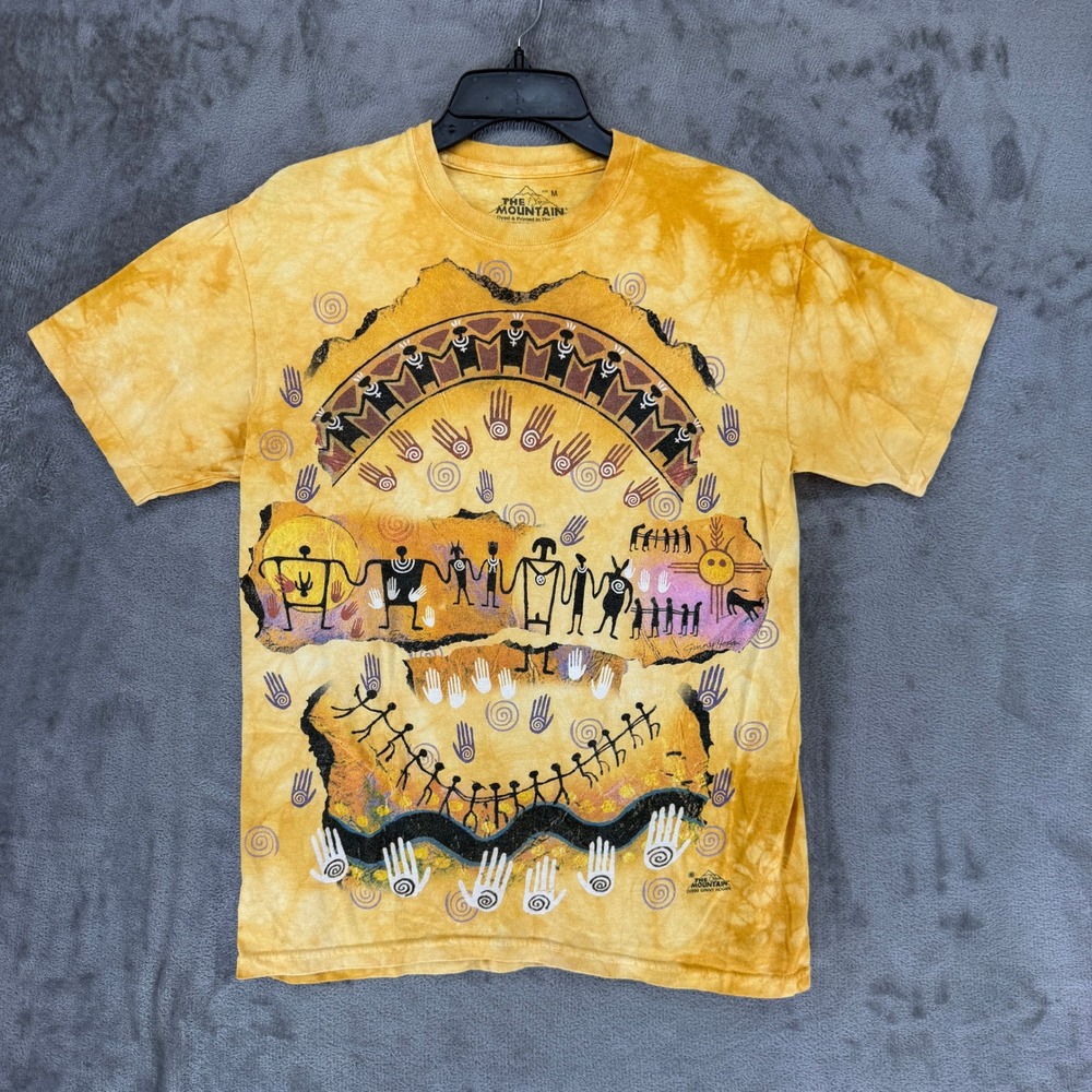 The Mountain Ginny Hogan Vintage 1999 Tie Dye Tribal Graphic T-Shirt Mens Medium